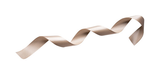 Gold roll ribbon for design element isolated