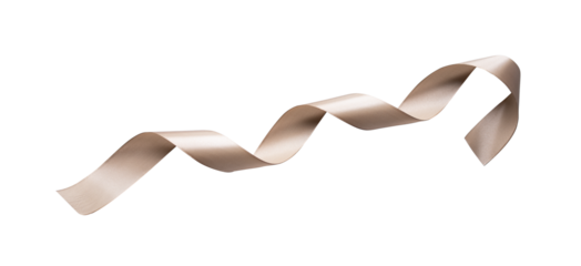 Gold roll ribbon for design element isolated