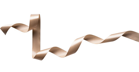 Curl golden ribbon isolated for luxury design ornament