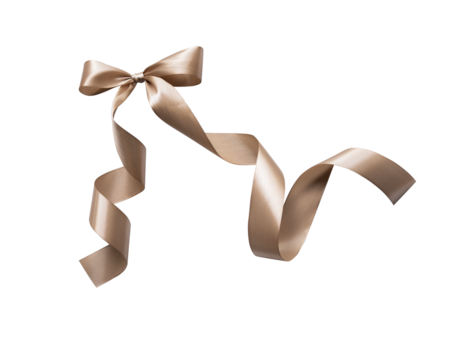 Golden ribbon bow for luxury gift box ornament