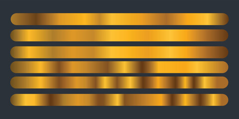 set of gold Gradient Banners