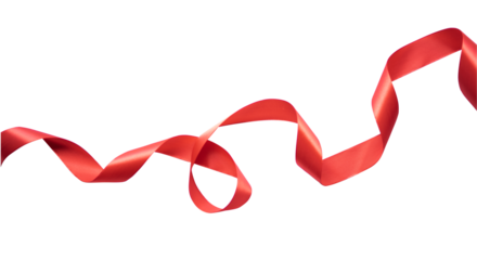 Abstract red ribbon isolated for gift box ornament and frame