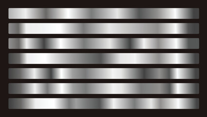 Silver color gradient set swatches