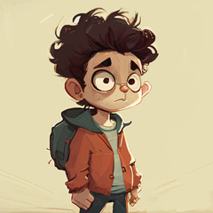 cartoon illustration of a boy