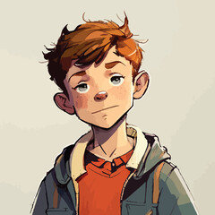 cartoon illustration of a boy