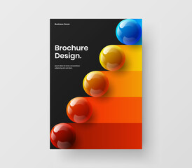 Abstract poster vector design layout. Original 3D balls presentation template.