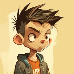 cartoon illustration of a boy