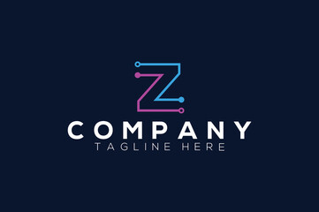 Modern letter Z logo design template. Business technology and digital abstract connection vector logo.
