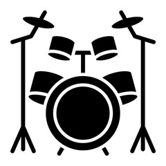 Drum Kit Glyph Icon