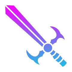 Sword Glyph Gradient Icon