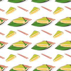 bright vector illustration of Asian food.