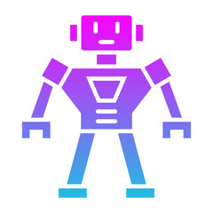 Robot Glyph Gradient Icon