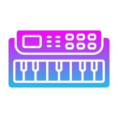 Piano Glyph Gradient Icon