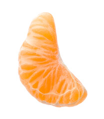 Piece of fresh juicy tangerine on white background