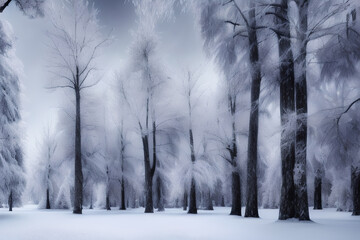 Winter Forest Background, Winter Forest Landscape Background, Forest Background "Generative AI"	
