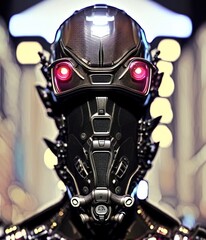 Fototapeta premium Robots portraits pack. Generative AI. referance. Game art