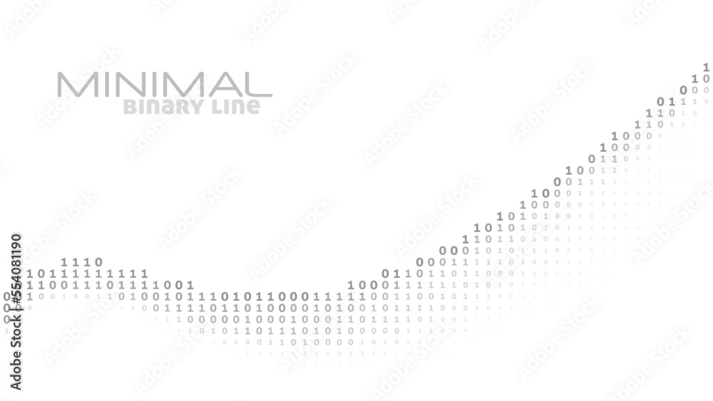 Poster Minimal binary line with gray ones and zeros