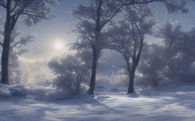 Fototapeta na wymiar Snow in light