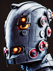 Fototapeta premium Robots portraits pack. Generative AI. referance. Game art