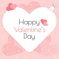 Happy Valentine’s day background. Cute love and heart greeting card. Vector illustration.