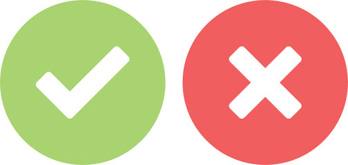 Obraz premium yes, no, check cross icons vector