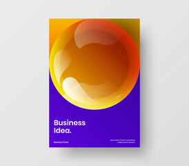 Creative magazine cover A4 vector design layout. Minimalistic realistic balls brochure illustration.