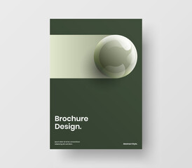 Trendy company identity vector design concept. Multicolored 3D spheres handbill layout.