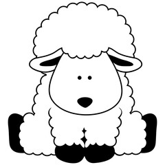 Sheep Outline Vector Clipart