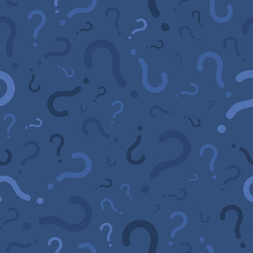 Question marks blue vector pattern