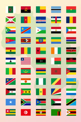 Set of flags of Africa countries in proportion 2:3
