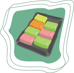 Getuk asian food flat design illustration