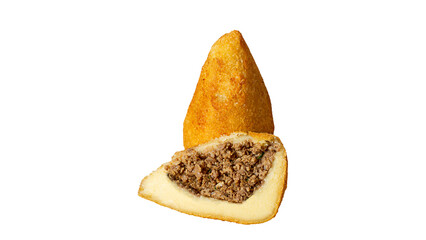 coxinha isolated on white background. traditional brazilian fried snack