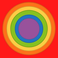 Obraz premium Group of colored paper forming a pride flag. LGBT Rainbow flag background