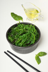 Concept of Japanese cuisine, tasty Chuka salad