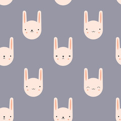 Pattern with cute rabbits