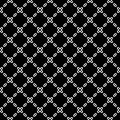 Black and white seamless abstract pattern. Background and backdrop. Grayscale ornamental design. Mosaic ornaments. Vector graphic illustration. EPS10.