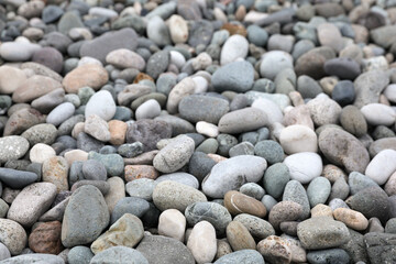 Fototapeta na wymiar Many different pebbles as background, closeup view