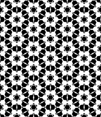 Black and white seamless abstract pattern. Background and backdrop. Grayscale ornamental design. Mosaic ornaments. Vector graphic illustration. EPS10.