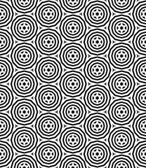 Black and white seamless abstract pattern. Background and backdrop. Grayscale ornamental design. Mosaic ornaments. Vector graphic illustration. EPS10.