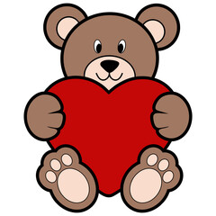 Teddy bear with heart, Cute Bear With Heart