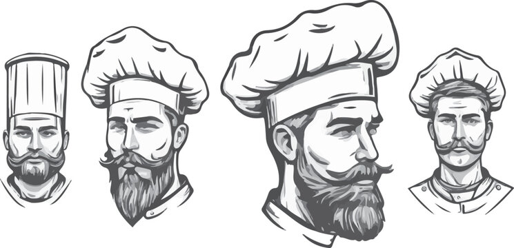 Illustration of a chef with beard