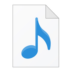 Modern flat design of music audio file icon for web