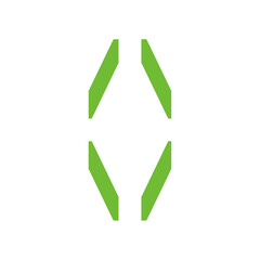 Simple illustration of digital letter or symbol Electronic figure of letter O