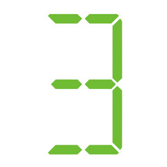 Fototapeta premium Simple illustration of digital number. Electronic figure of number three