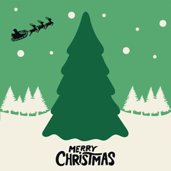New Year's card with a Christmas tree and Santa Claus happy new year 2023