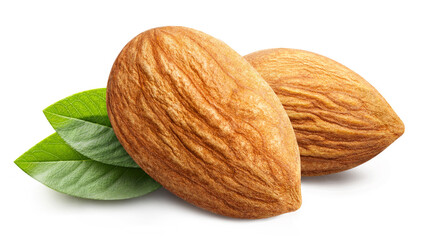 Fototapeta na wymiar Delicious almonds, isolated on white background