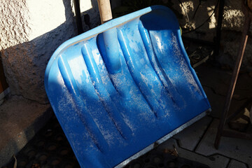 Snow Shovel. Blue color.