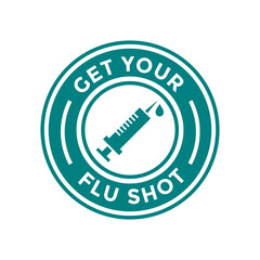 Get your flu shot vector badge or label © ismadesign