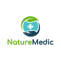 Obraz premium Nature medic vector logo template