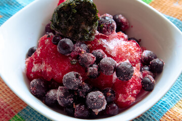 Berries frozen for compote. Frozen berries and fruits
